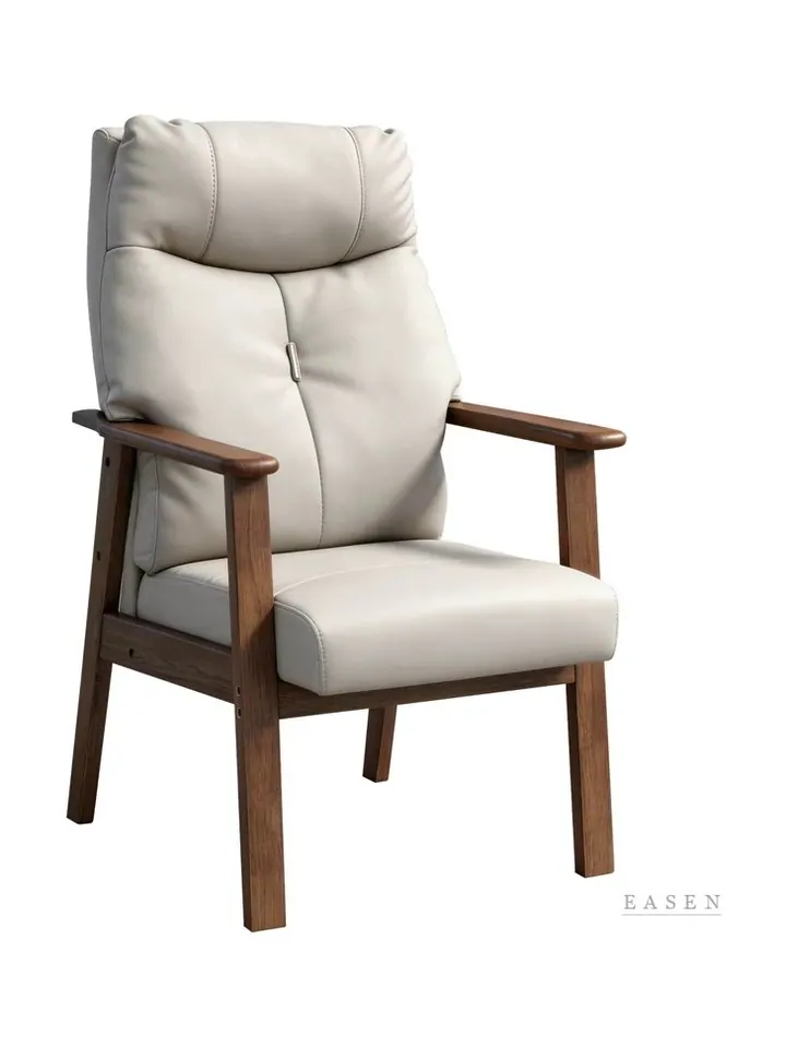 High-Back Cream Lounge Chair — Restaurant Chair