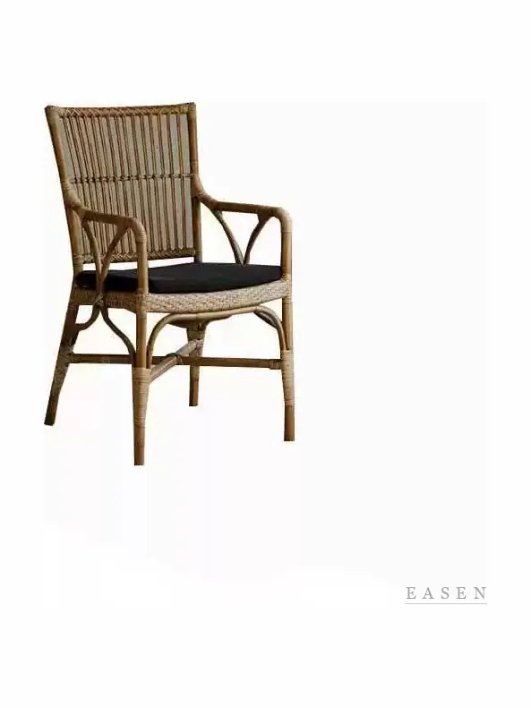 Slatted High-Back Rattan Armchair — 3