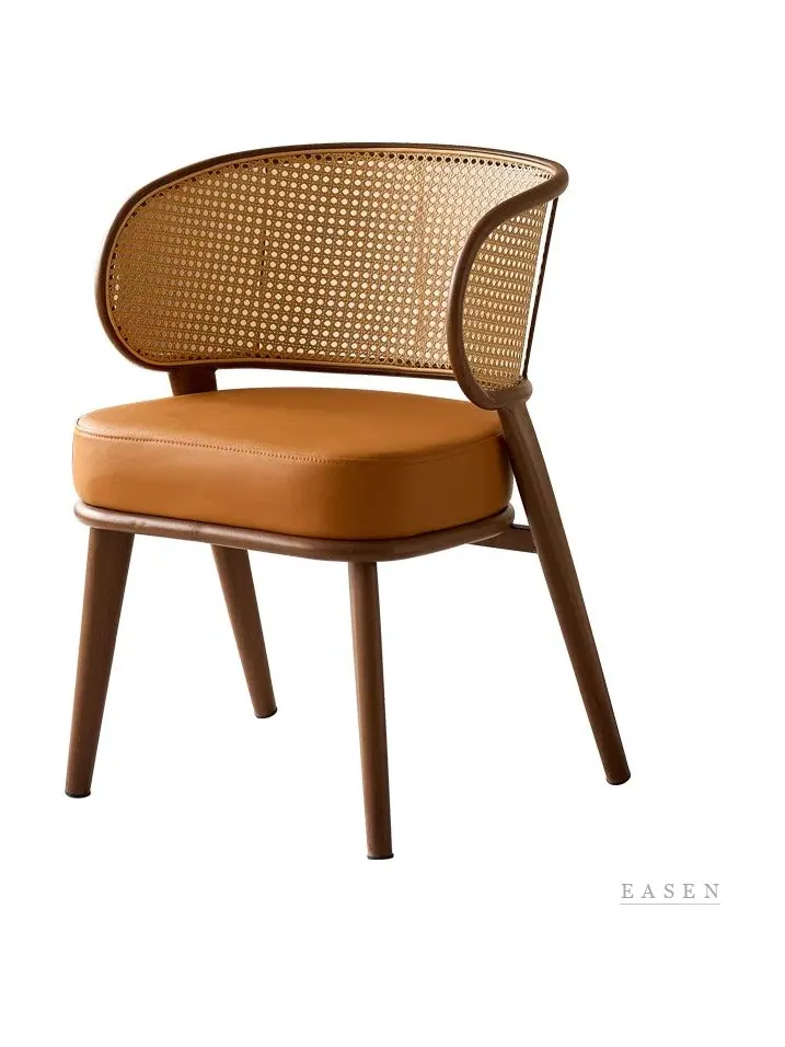 Wide-Curve Cane Lounge Chair — Café Chair