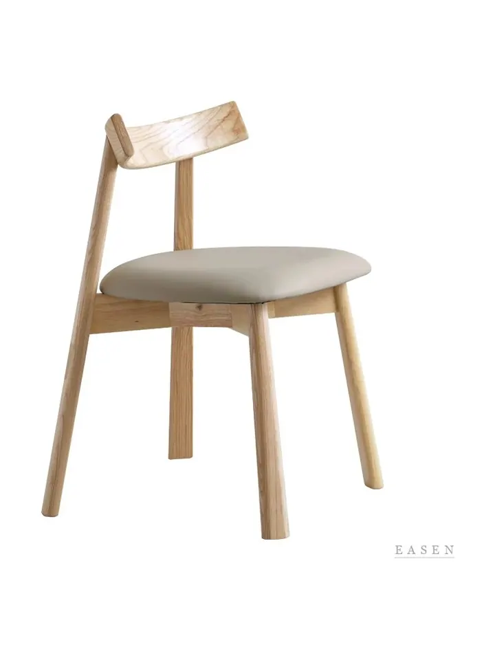 Thin Curved-Back Oak Chair — Café Chair