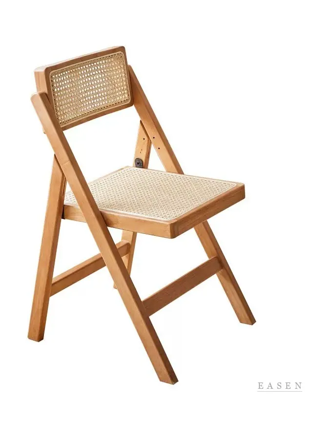 Straight-Frame Cane Folding Chair — Café Chair