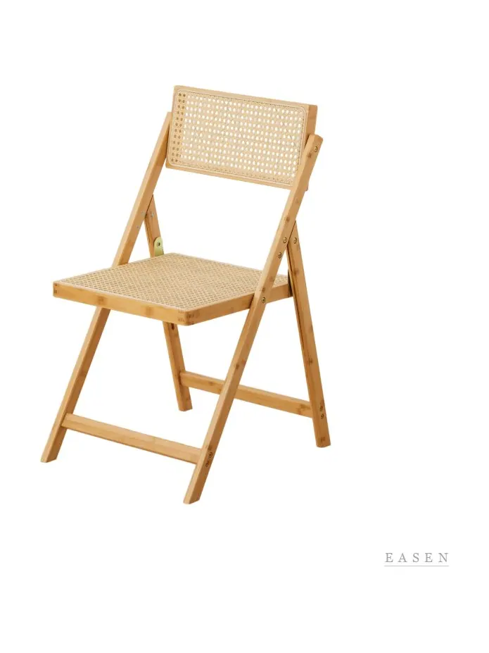 Straight-Frame Cane Folding Chair — 3