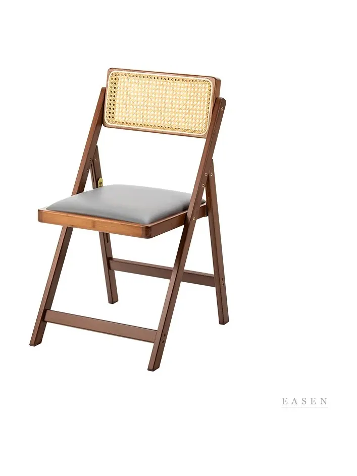 Straight-Frame Cane Folding Chair — 4