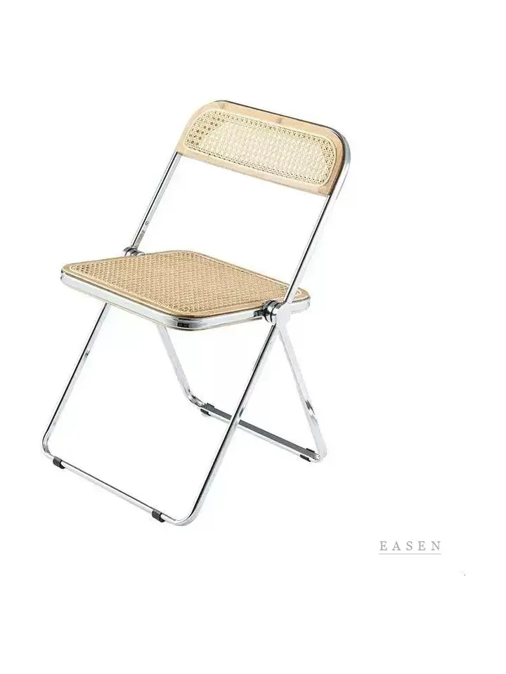 Acrylic Cane-Panel Folding Chair — Café Chair