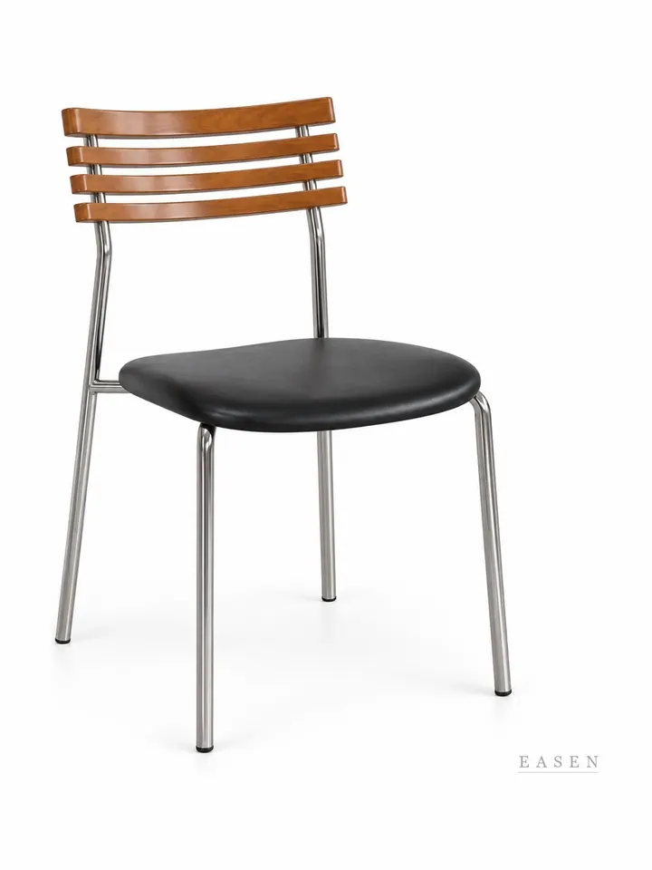 Four-Slat Chrome Tube Chair — Café Chair