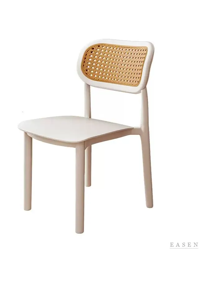 Low-Slat Cane Stacking Chair — 3