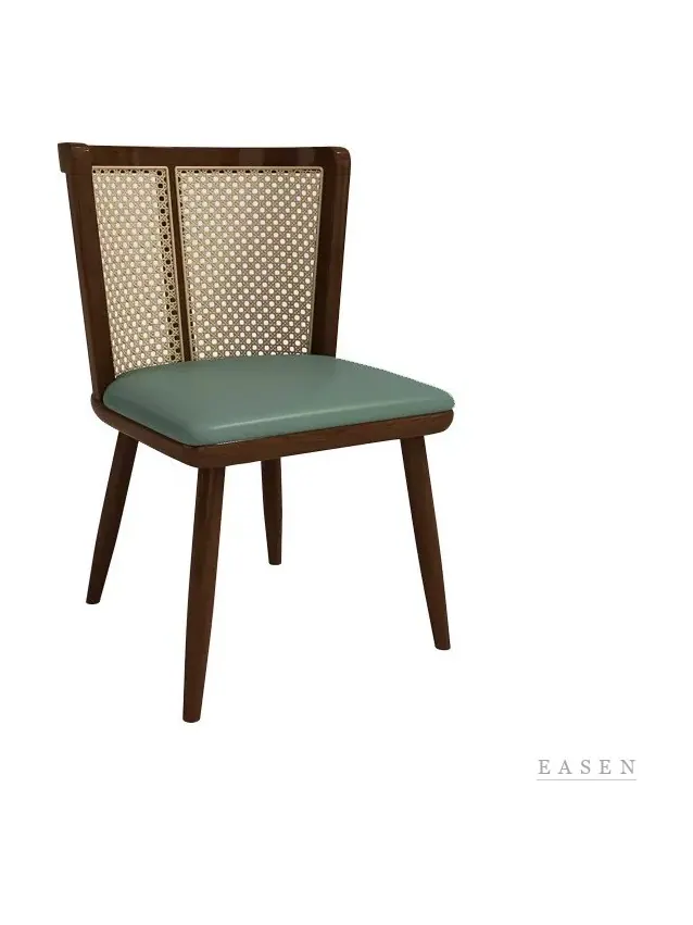 Two-Panel Trapezoid Cane Chair — Café Chair
