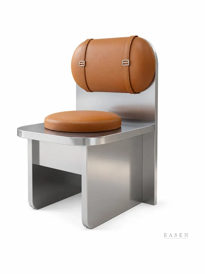 Bolster-Back Steel Slab Chair — Restaurant Chair