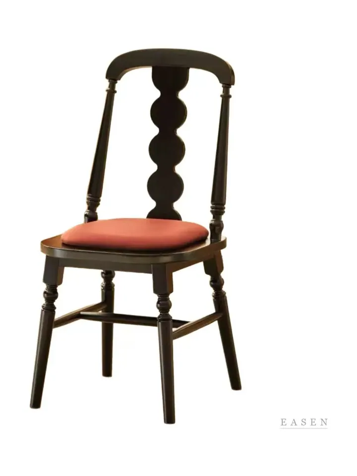 Gourd-Back Red-Cushion Chair — Café Chair