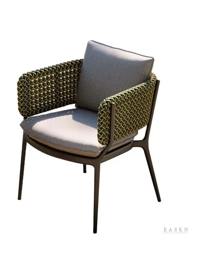 Olive Rope-Woven Armchair — Restaurant Chair