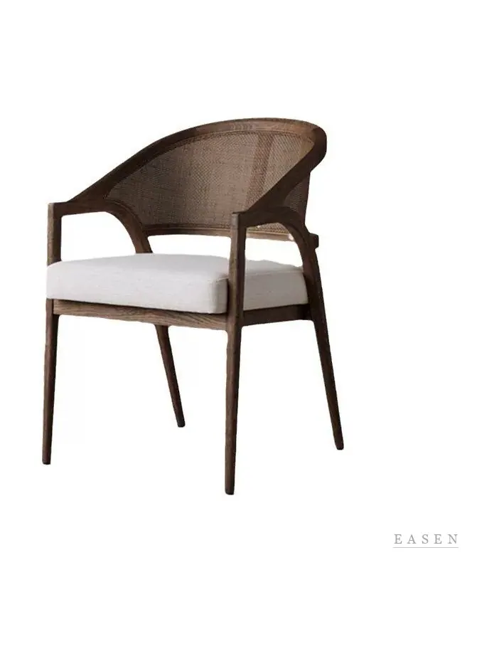 Carved Curved-Wrap Cane Chair — Café Chair