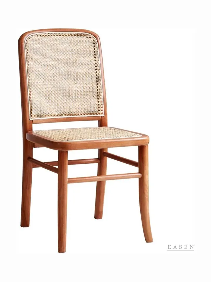 Cherry-Wood Rounded Cane Chair — Café Chair