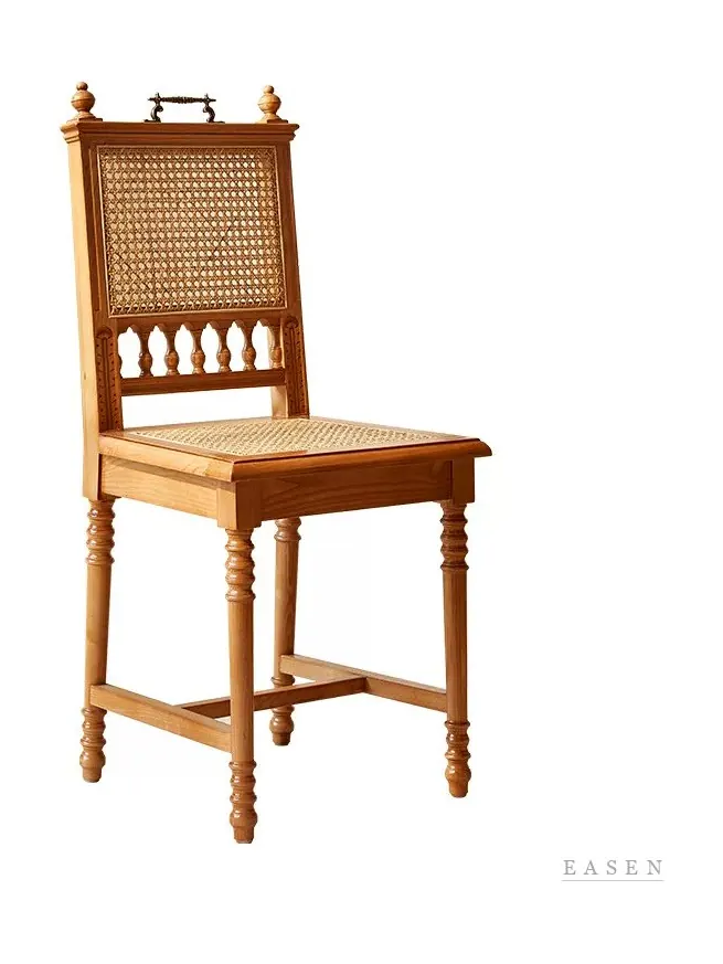 Turned-Post Finial Cane Chair — Café Chair