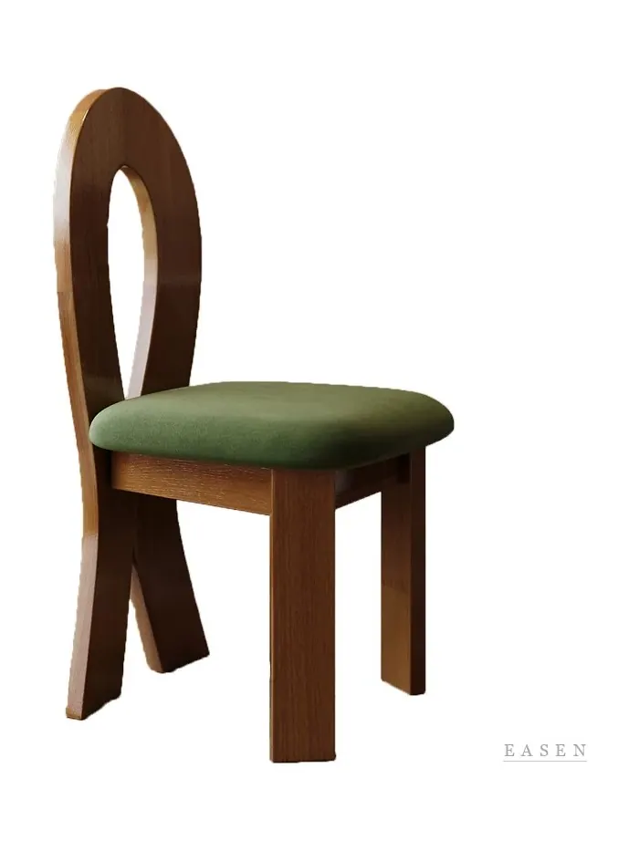 Teardrop-Hole Walnut Chair — Café Chair