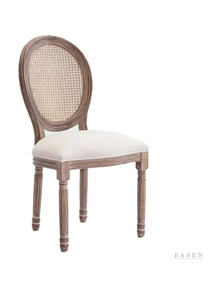 Oval Cane Turned-Leg Chair — Café Chair