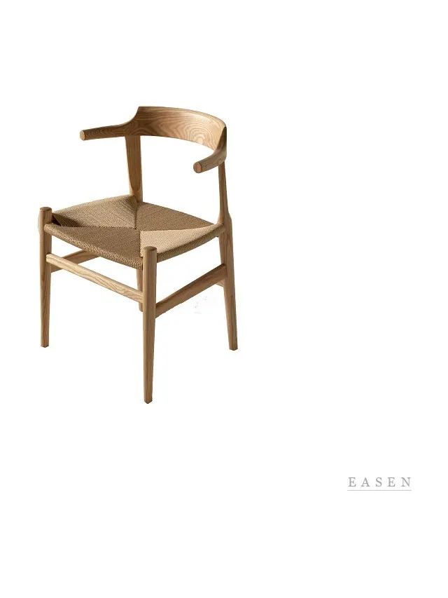 Crescent-Rail Woven-Seat Armchair — Café Chair