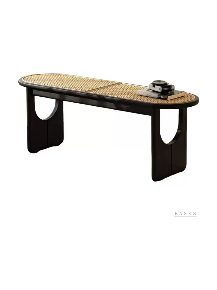 Oval Cane-Top Bench — Café Chair