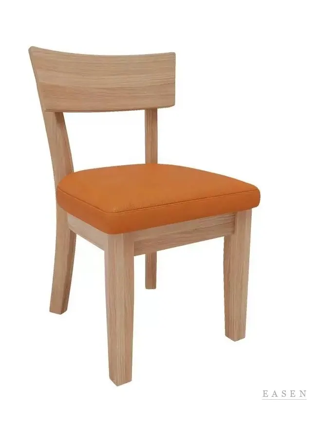 Wide Curved-Back Orange Chair — Café Chair