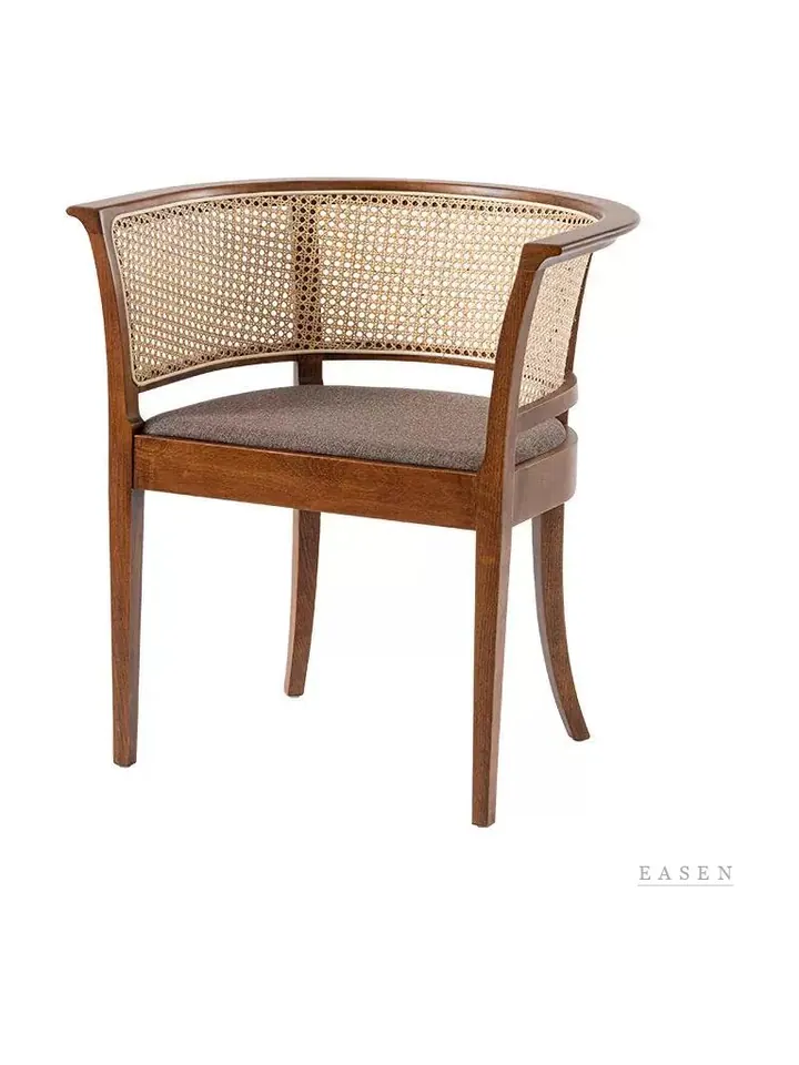Wrap-Cane Walnut Tub Chair — Café Chair