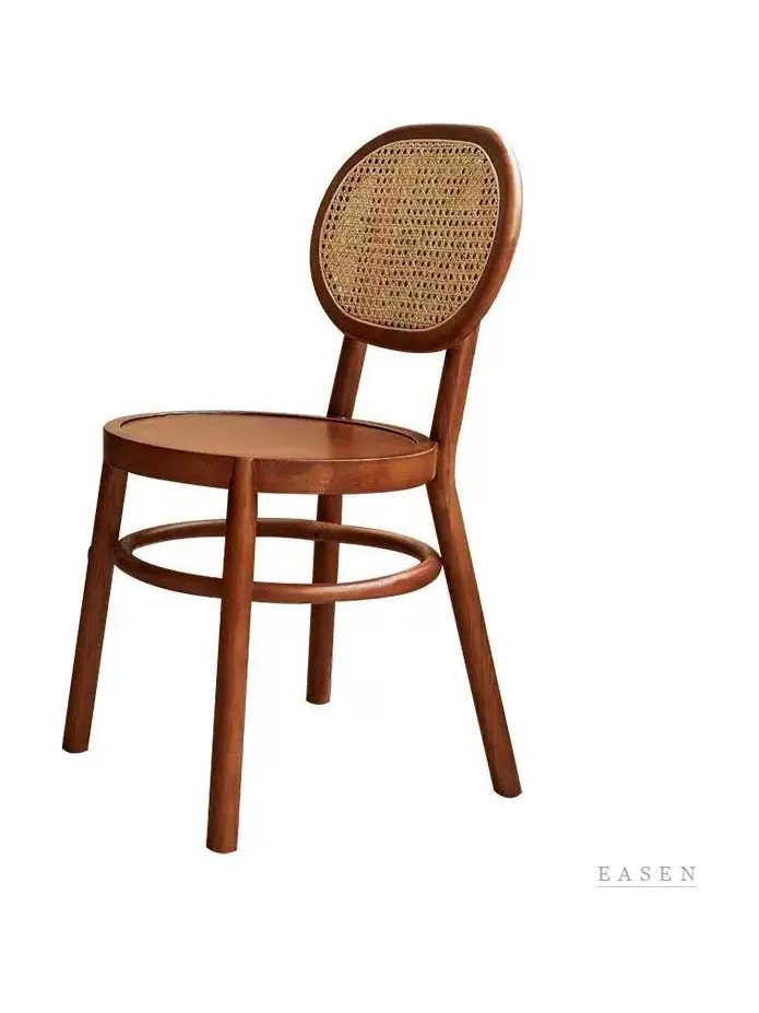 Ring-Stretcher Oval Cane Chair — Café Chair