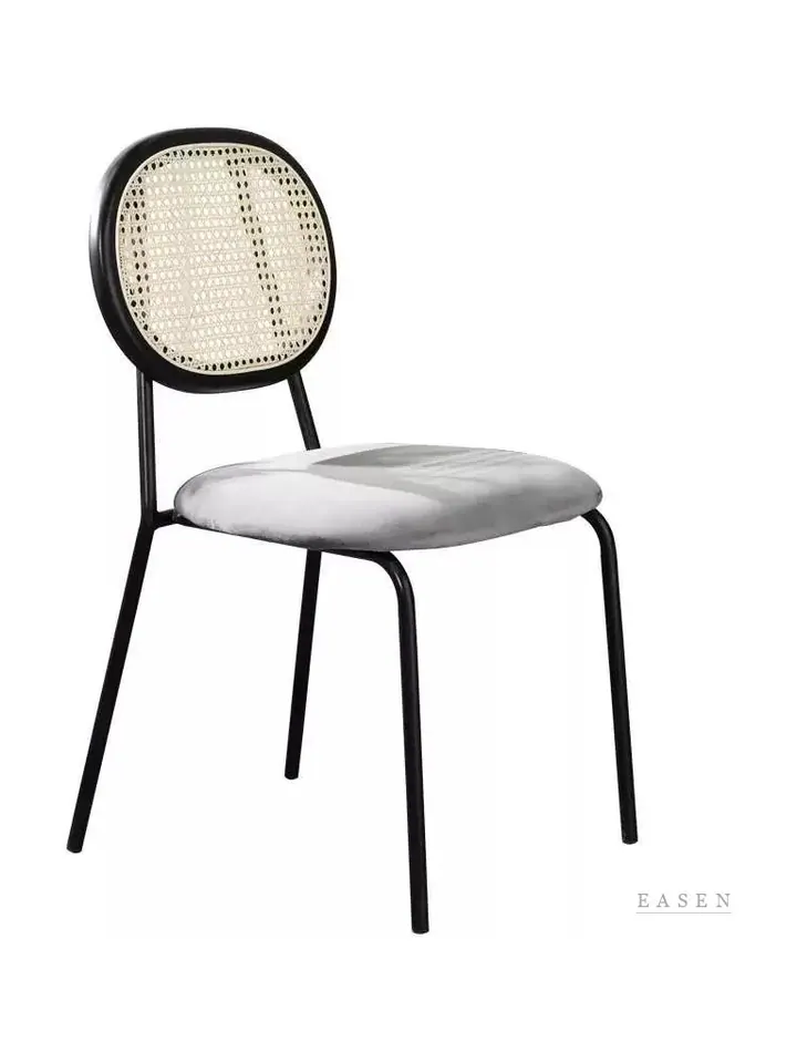 Round-Cane Black-Tube Chair — Café Chair