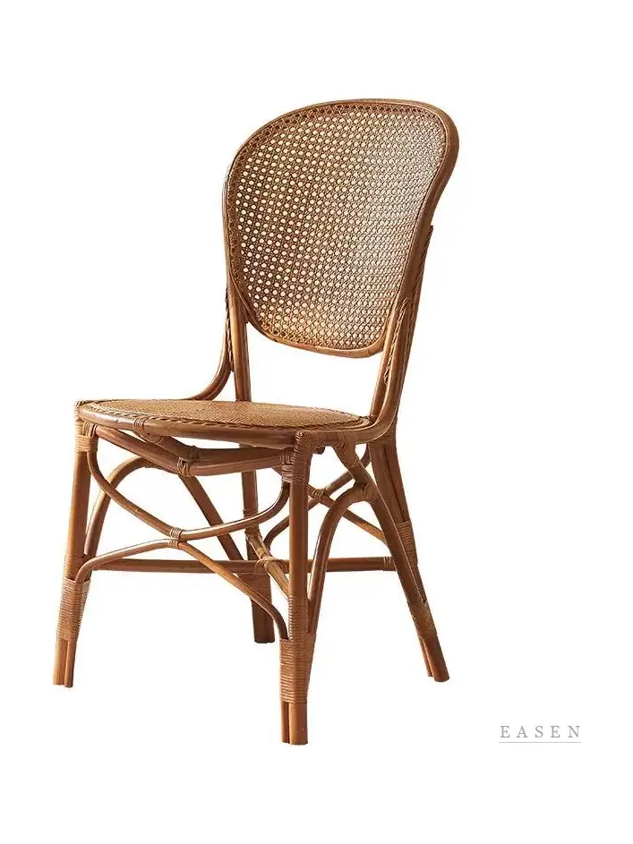 Cross-Stretcher Rattan Chair — Café Chair