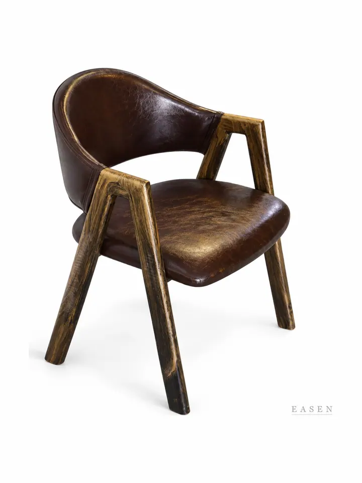 Distressed Leather A-Frame Armchair — Restaurant Chair