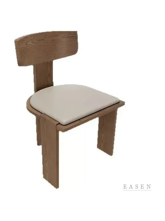 T-Back Cream-Cushion Walnut Chair — Café Chair