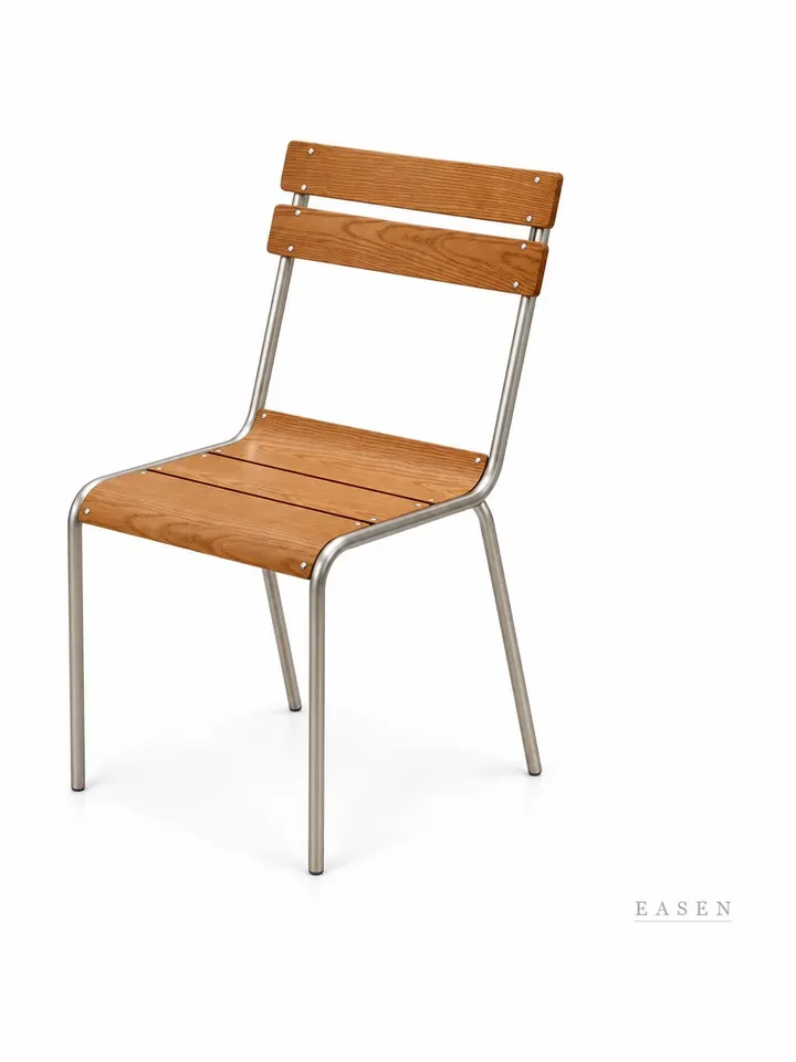 Slat-Back Silver Cafe Chair — Café Chair