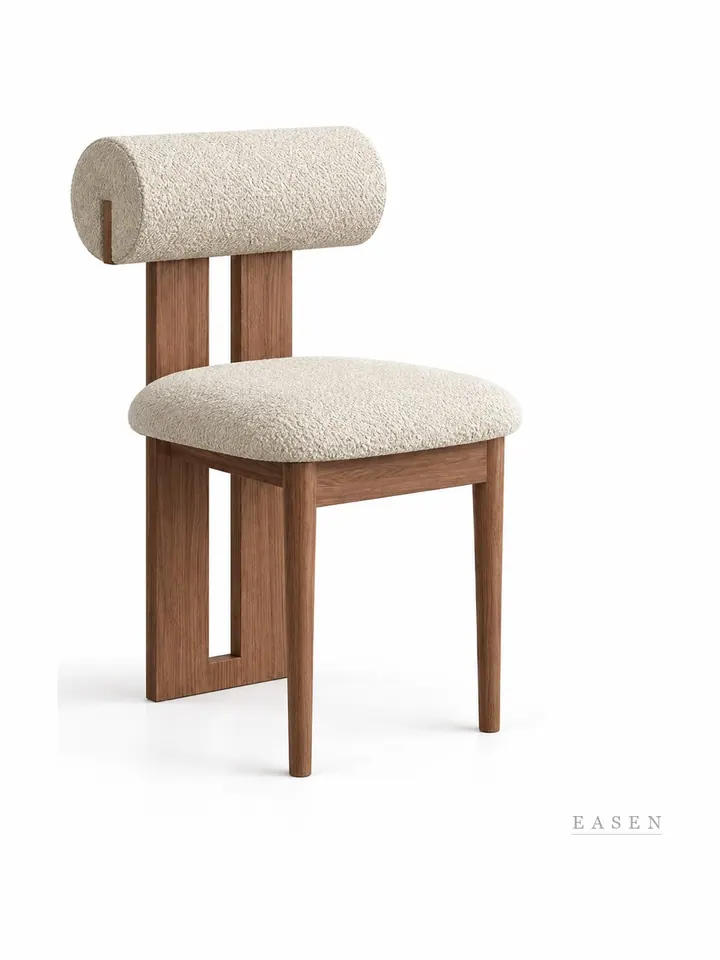 Boucle Cylinder-Back Chair — Café Chair