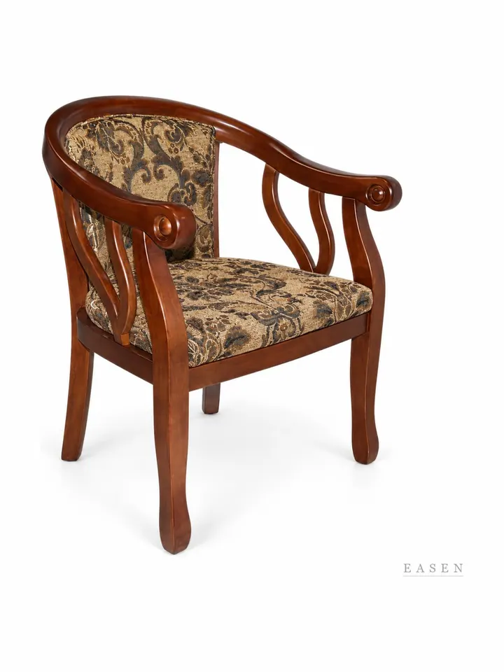 Carved Red-Brown Armchair — Restaurant Chair