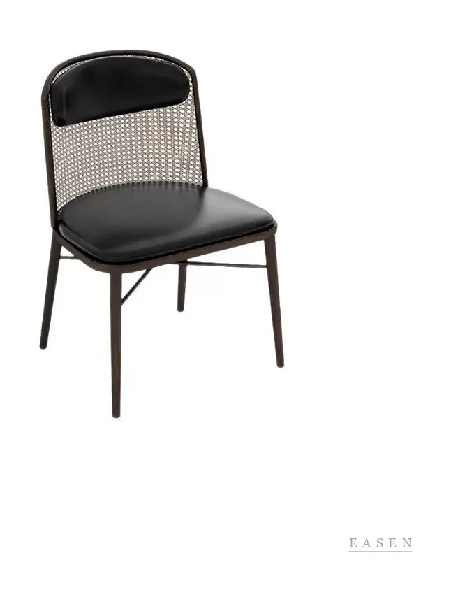 Fine-Mesh Cane Black Chair — Café Chair