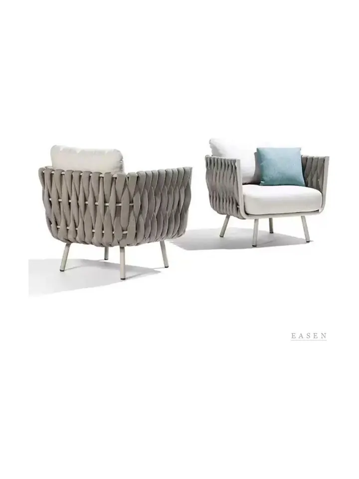 Wide-Band Grey Lounge Chair — Outdoor Chair