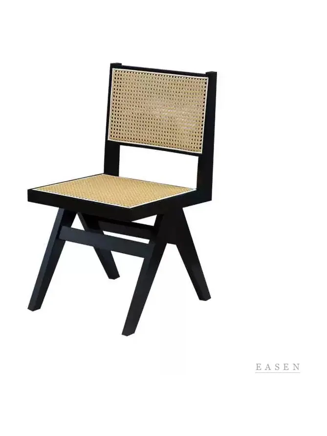 Armless A-Leg Black Cane Chair — Café Chair