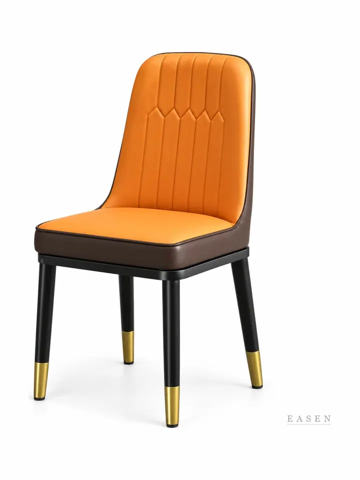 Orange Tufted Gold-Tip Chair — Restaurant Chair