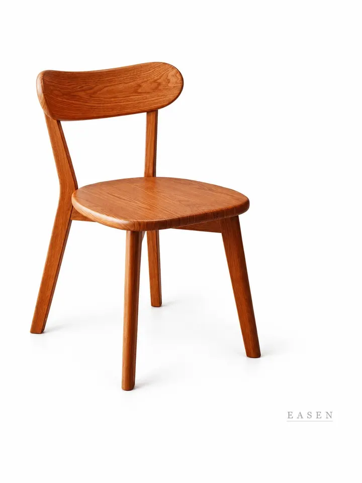 Honey-Wood Capsule-Back Chair — Café Chair