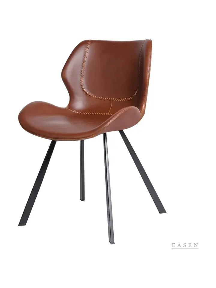 U-Stitch Leather Shell Chair — Café Chair