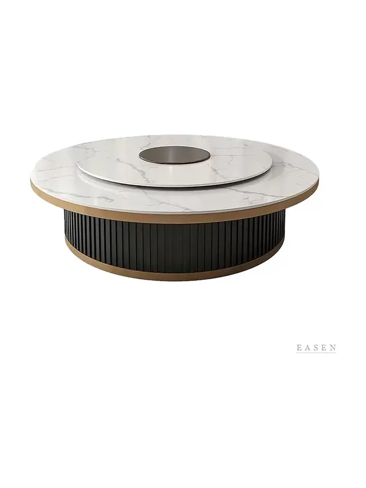 Marble Lazy-Susan Banquet Table — Restaurant Table