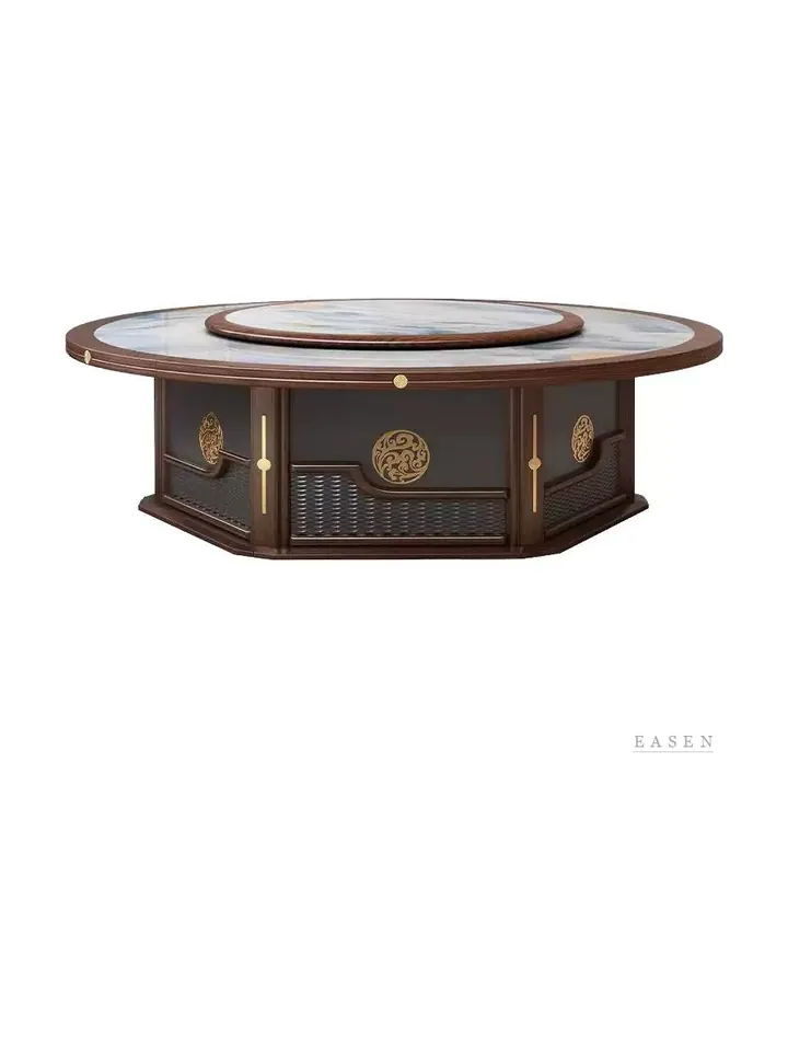 Octagonal Brass-Medallion Banquet Table — Restaurant Table