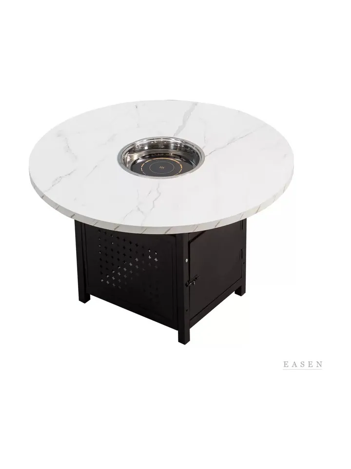 Round Tile-Top Hotpot Table — Restaurant Table
