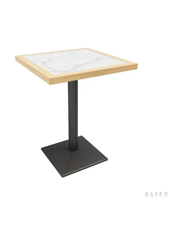 Black-Column Marble Cafe Table — Café Table