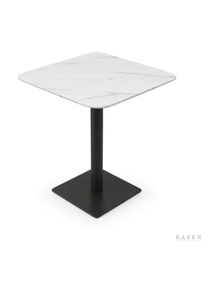 Black-Column Marble Cafe Table — 3