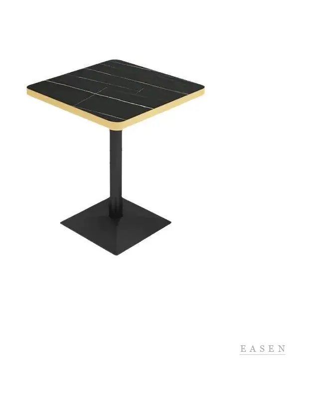 Black-Column Marble Cafe Table — 4