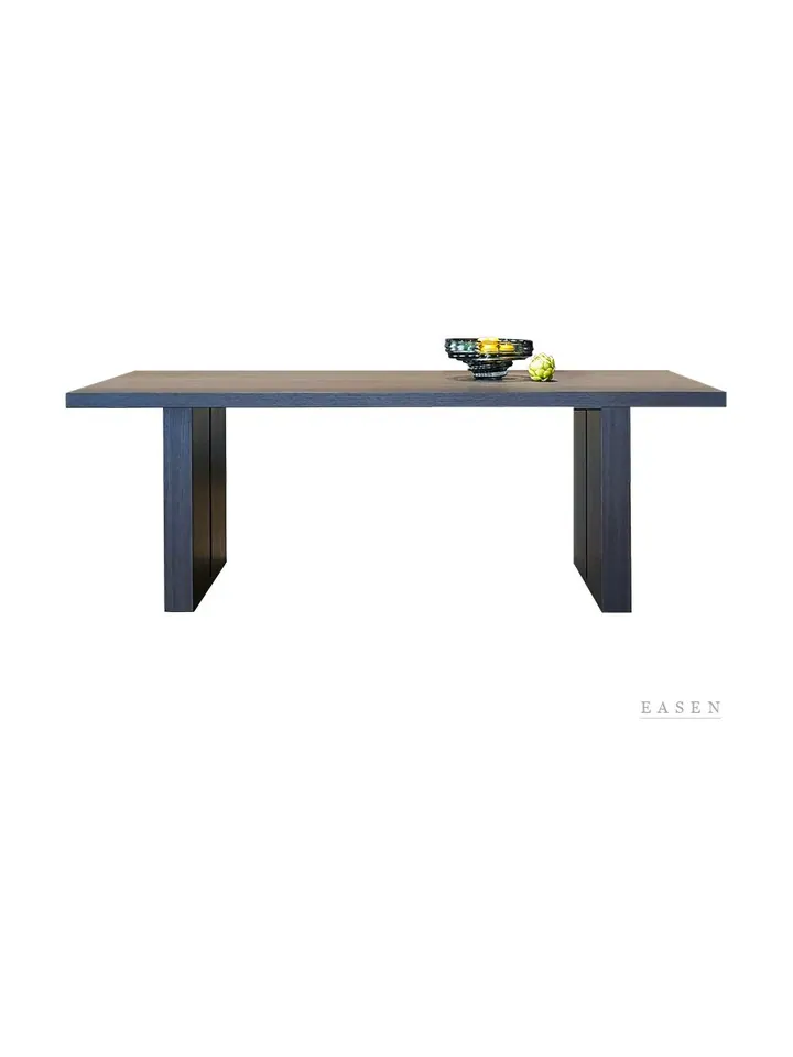 Slab-Leg Dark Dining Table — Restaurant Table