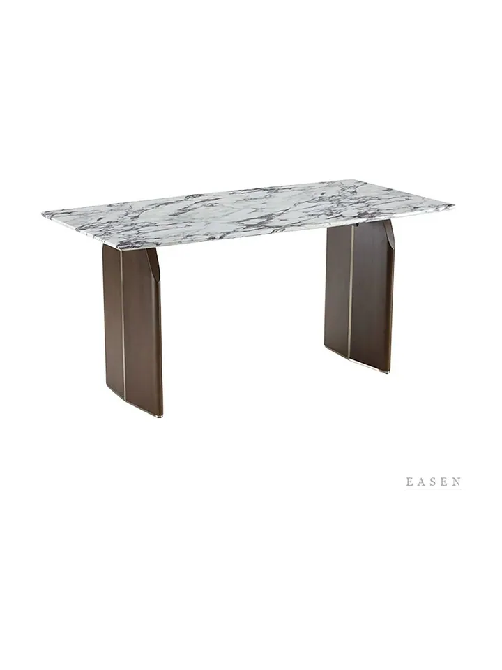Folded-Panel Stone Dining Table — Restaurant Table