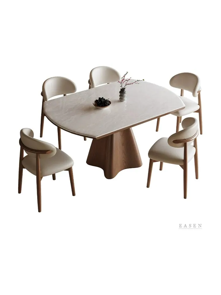 Star-Petal Walnut Dining Set — Restaurant Table
