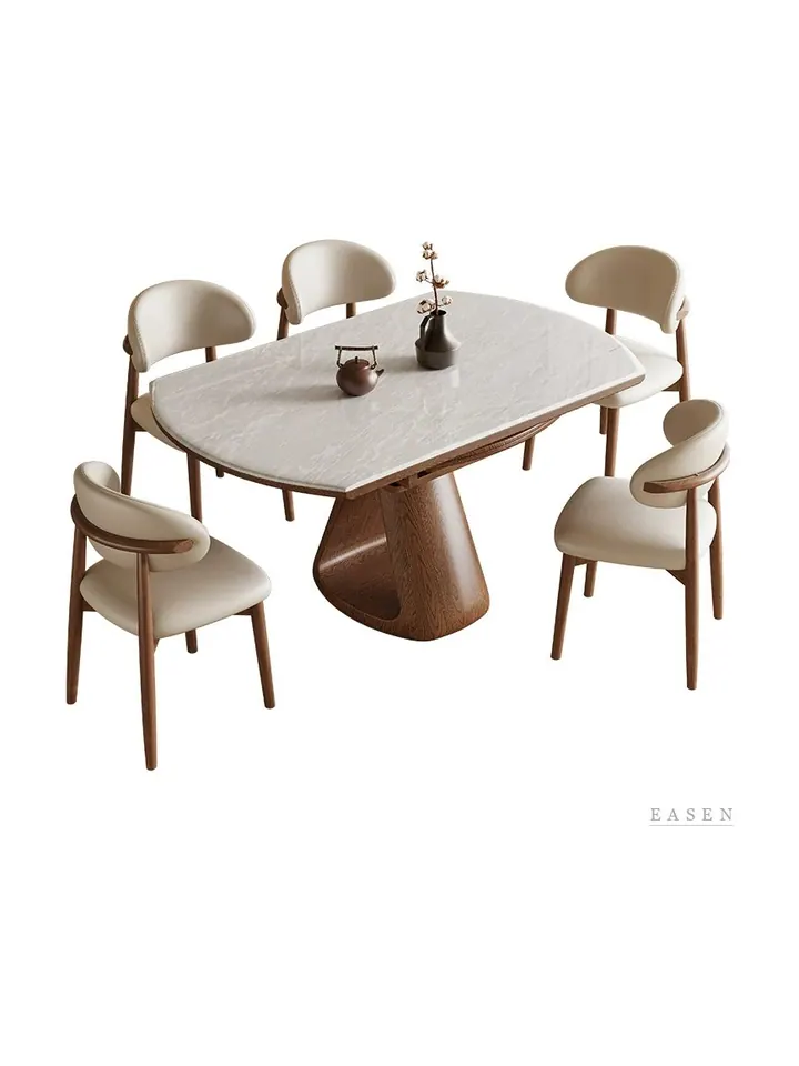 Open-Cone Cream Dining Set — Restaurant Table