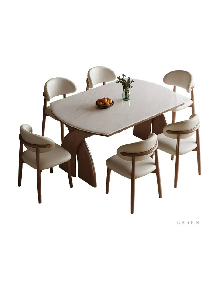 Crossed-Leg Cream Dining Set — Restaurant Table
