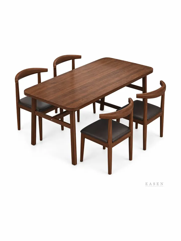 Walnut Horn-Back Dining Set — Restaurant Table