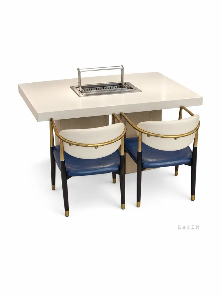 Cream Stone Hotpot Set — Restaurant Table